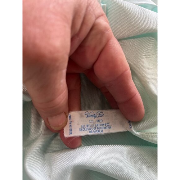 Vanity Fair vintage blue green pajama pants and top size Medium - Picture 4 of 8